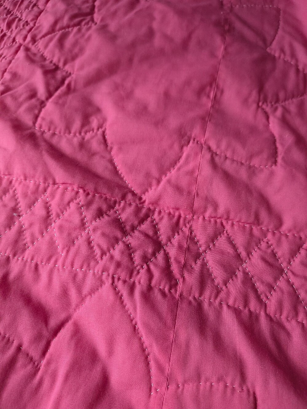 VINTAGE Handmade Pink Multicolored Grannycore Floral Patchwork Cotton Quilt Kid - Picture 8 of 8